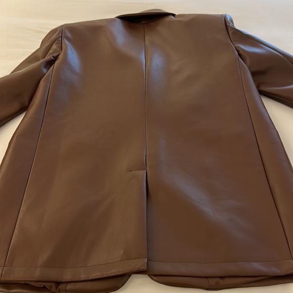 Faux Leather Blazer: NWOT - Picture 7 of 7